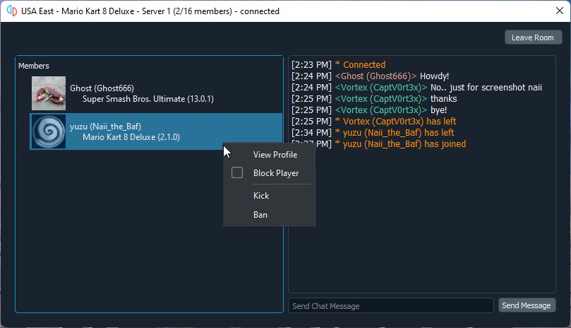  Public Room chat and moderation features