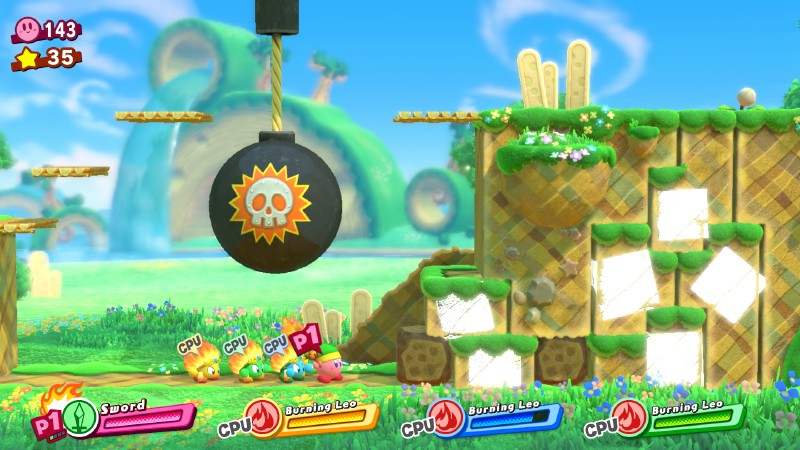 And here affecting terrain (Kirby Star Allies)